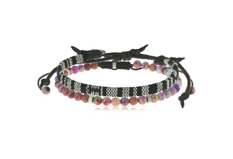 Made by Nami Armband Set Armband Herren Damen bunt mit verschiedenen Armbändern, aus Stoff und Edelstahl - Schlichtes Design - Wasserfest von Made by Nami