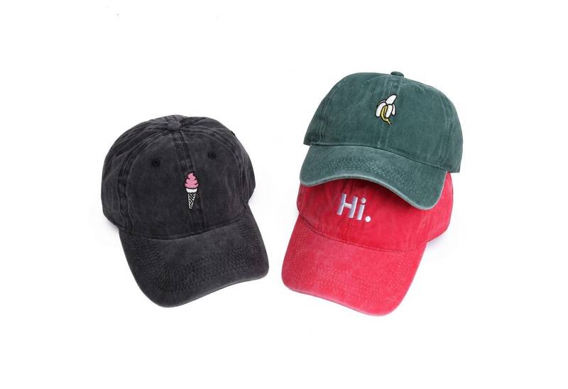 Made by Nami Baseball Cap Basecap Used Look - Rot Schwarz Grün mit oder ohne Prints Softshell Baseball Caps - Schirm-Mütze Kopfbedeckung - Unisex von Made by Nami