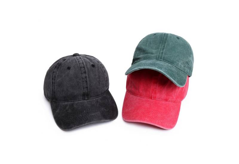 Made by Nami Baseball Cap Basecap Used Look - Rot Schwarz Grün mit oder ohne Prints Softshell Baseball Caps - Schirm-Mütze Kopfbedeckung - Unisex von Made by Nami