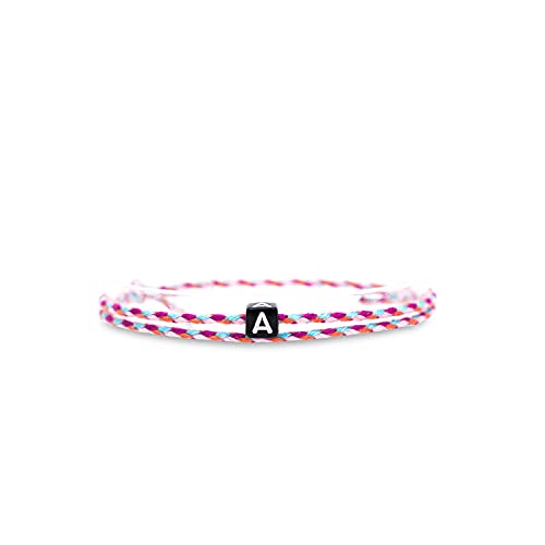 Made by Nami Boho Surfer-Armband Personalisiert mit Buchstabe - Damen Herren Mädchen Pärchen-Armband individualisiert - beste Freundin Freundschaftsarmband Geschenk - Wasserfest & Verstellbar (Pink) von Made by Nami