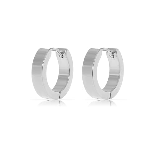 Made by Nami Breite Creolen Damen Ohrringe Silber aus Edelstahl Wasserfester Schmuck Geschenk Mama (2 x 7 mm, Silber) von Made by Nami