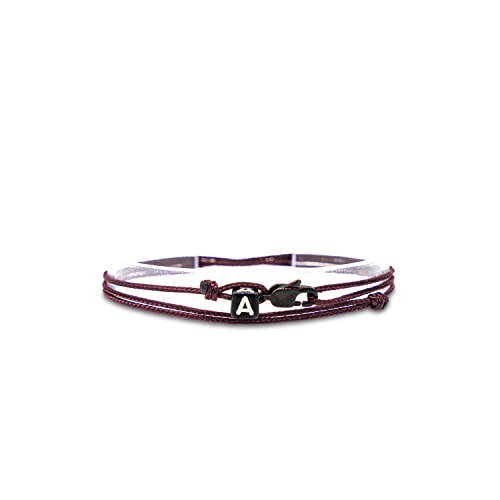 Made by Nami Buchstaben-Armband Personalisiert - Damen Herren Mädchen Pärchen-Armband - Freundschaftsarmband Verstellbar - beste Freundin Geschenk (Weinrot R) von Made by Nami