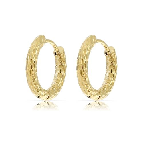 Made by Nami Creolen Ohrringe Gold Damen Gehämmert Geschenk Freundin von Made by Nami