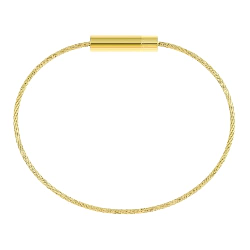 Made by Nami Drahtseil Armband Herren Gold mit Drehverschluss Schmuck Männer (Gold) von Made by Nami