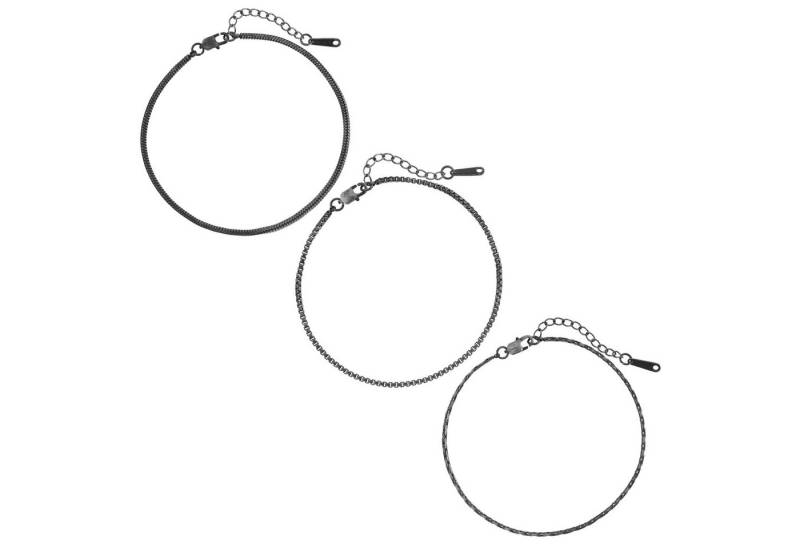 Made by Nami Edelstahlarmband Herren Armband Schwarz Cuban Link filigran minimalistisch, aus Edelstahl – maskulin – Gliederdesign – Verstallbar von Made by Nami