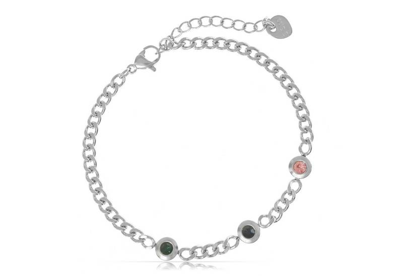 Made by Nami Edelstahlarmband Perlen Armband Damen bunt Edelstein verstellbar Edelstahl wasserfest, Mit bunten Edelsteinen – hypoallergen – mit Verlängerung von Made by Nami