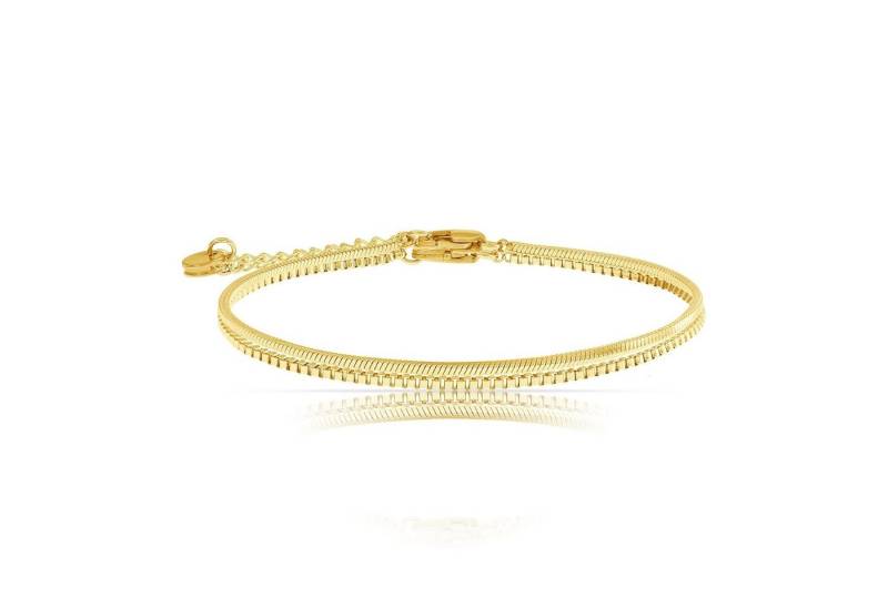 Made by Nami Edelstahlarmband Silber oder Gold Armband Edelstahl Minimalistisches Armband Herren, Filigrane Armkette Cuban Link Chain - 2er Set von Made by Nami