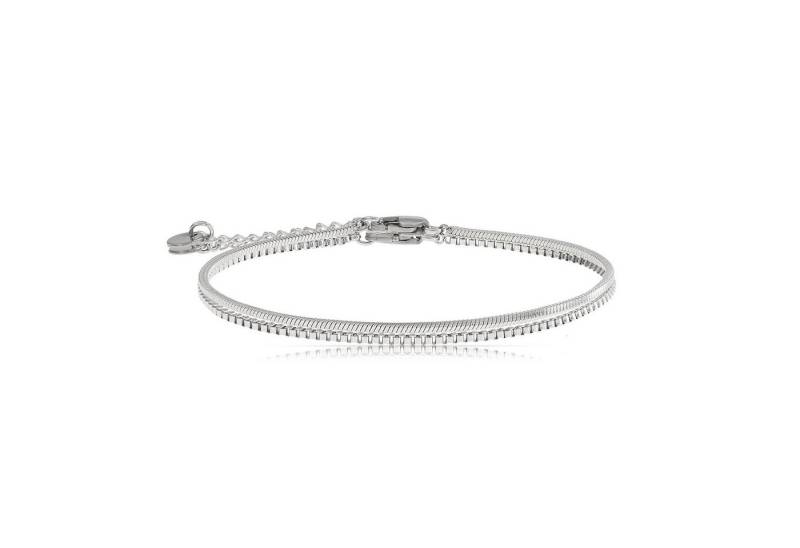 Made by Nami Edelstahlarmband Silber oder Gold Armband Edelstahl Minimalistisches Armband Herren, Filigrane Armkette Cuban Link Chain - 2er Set von Made by Nami