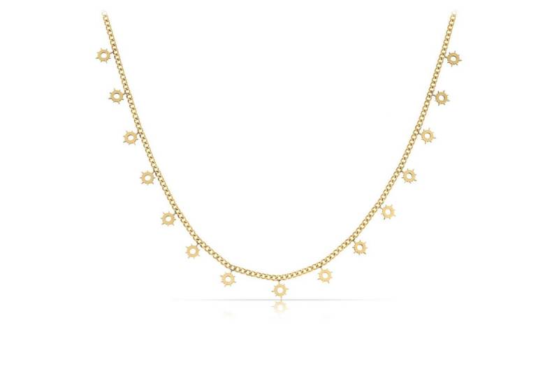 Made by Nami Edelstahlkette Edelstahl Damen Kette in Gold mit kleinen runden Plättchen, Geschenke für Frauen Schmuck Damen 40 + 5 cm Länge von Made by Nami