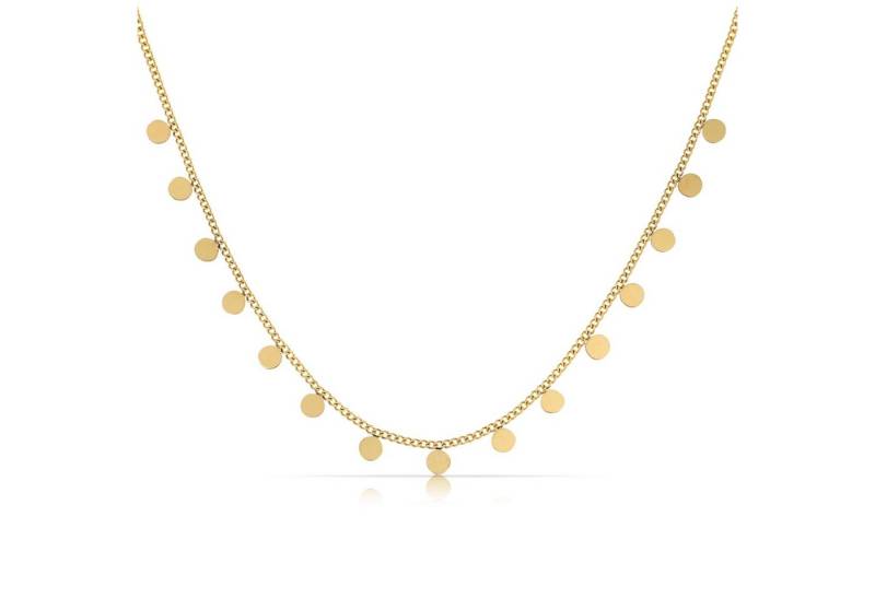 Made by Nami Edelstahlkette Edelstahl Damen Kette in Gold mit kleinen runden Plättchen, Geschenke für Frauen Schmuck Damen 40 + 5 cm Länge Made by Nami Edelstahlkette Edelstahl Damen Kette in Gold mit kleinen runden Plättchen, Geschenke für Frauen Schmuck Damen 40 + 5 cm Länge von Made by Nami