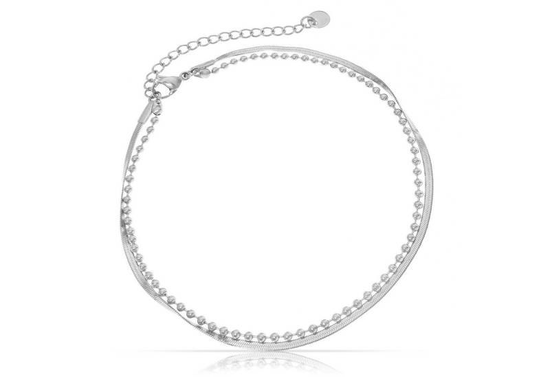 Made by Nami Fußkette mit starkem Karabiner-Verschluss Edelstahl, Schlangen-Design Fußschmuck Damen von Made by Nami