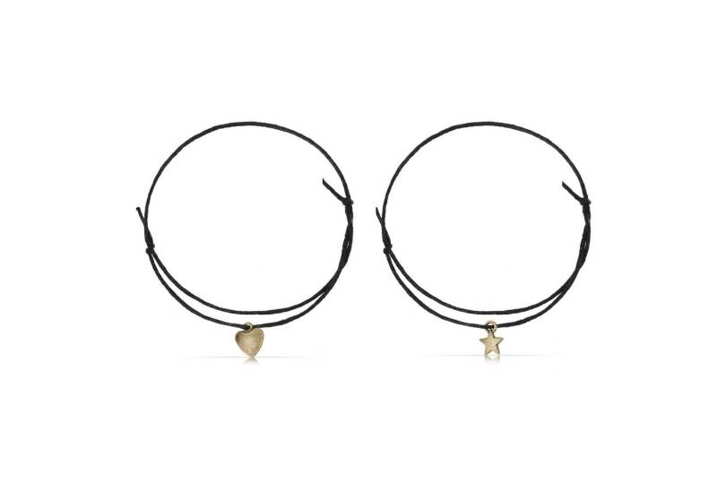 Made by Nami Fußketten Set für Damen und Mädchen mit Herz und Stern Anhänger (2 Fußkettchen), Verstellbar Geschenke für Frauen von Made by Nami