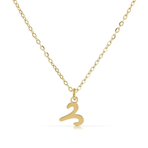 Made by Nami Gold Sternzeichen Halskette Damen aus Chirurgischem Edelstahl 40 + 5 cm Sternzeichen Kette Gold Hypoallergen und Wasserfest Spiritueller Schmuck (Widder) von Made by Nami