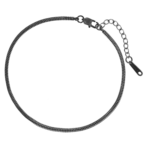 Made by Nami Herren Armband aus Edelstahl Silber/Gold Minimalistisches Armband Herren Armbänder für Herren Silberarmband Männer Filigrane Cuban Link Chain Armkette (Schwarz) von Made by Nami