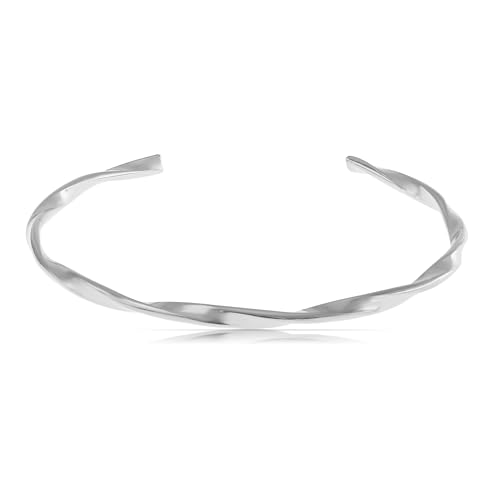 Made by Nami Herren Armreif Silber oder Gold aus Chirurgischem Edelstahl Wasserfester Schmuck 60 mm Männer Armreif (Silber) von Made by Nami