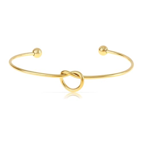 Made by Nami Herz Armreif Silber oder Gold aus chirurgischem Edelstahl 316 Größenverstellbar Hypoallergen Schmuck Damen Geschenke für Frauen Beste Freundin Geschenk (Gold) von Made by Nami