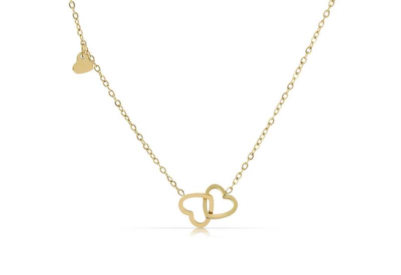 Made by Nami Herzkette Gold mit verwundenen Herzen für Damen in Gold aus Chirurig. Edelstahl, 40 + 5 cm Hypoallergen Wasserfest Valentinstag Geschenk für Sie Made by Nami Herzkette Gold mit verwundenen Herzen für Damen in Gold aus Chirurig. Edelstahl, 40 + 5 cm Hypoallergen Wasserfest Valentinstag Geschenk für Sie von Made by Nami