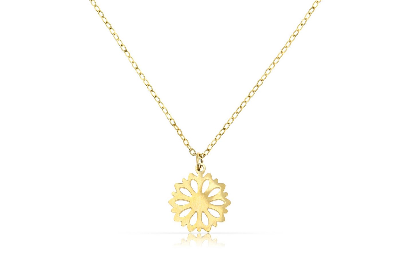 Made by Nami Kette mit Anhänger Damen Gold mit Blumen Anhänger aus Chirurgischem Edelstahl 40 + 5 cm, Hypoallergen Wasserfester Schmuck Geschenk Freundin Freundschaftskette Made by Nami Kette mit Anhänger Damen Gold mit Blumen Anhänger aus Chirurgischem Edelstahl 40 + 5 cm, Hypoallergen Wasserfester Schmuck Geschenk Freundin Freundschaftskette von Made by Nami