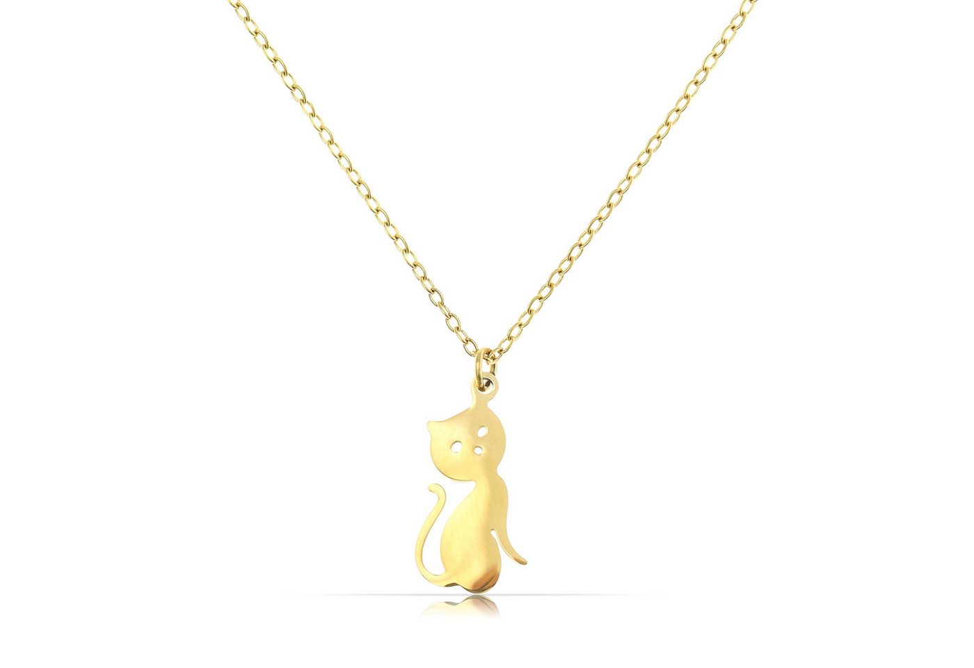 Made by Nami Kette mit Anhänger Damen Gold mit Katzen Anhänger aus Chirurgischem Edelstahl Gold, Schmuck Hypoallergen Wasserfester Schmuck Geschenk für Katzenliebhaber Made by Nami Kette mit Anhänger Damen Gold mit Katzen Anhänger aus Chirurgischem Edelstahl Gold, Schmuck Hypoallergen Wasserfester Schmuck Geschenk für Katzenliebhaber von Made by Nami