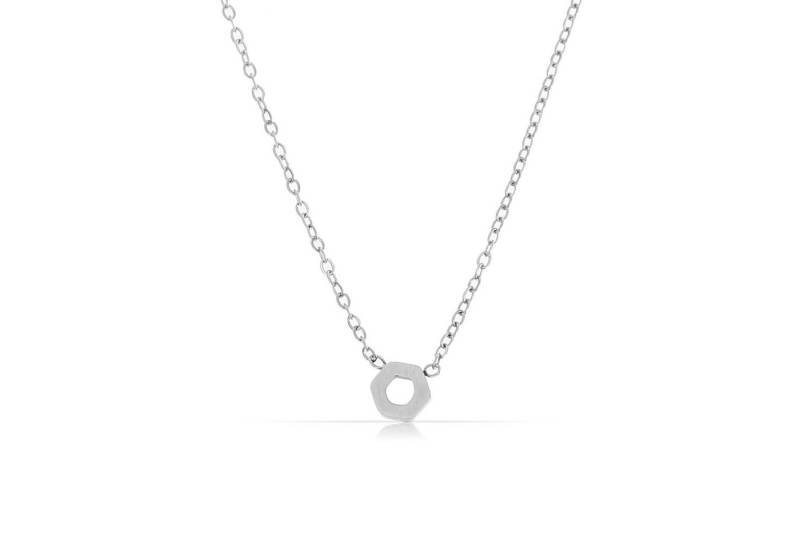 Made by Nami Kette mit Anhänger Damen in Silber aus Edelstahl Geschenke Herz/Sechseck, 40cm + 5cm, für Frauen Mutter Tochter Geschenk Freundschaftskette Made by Nami Kette mit Anhänger Damen in Silber aus Edelstahl Geschenke Herz/Sechseck, 40cm + 5cm, für Frauen Mutter Tochter Geschenk Freundschaftskette von Made by Nami