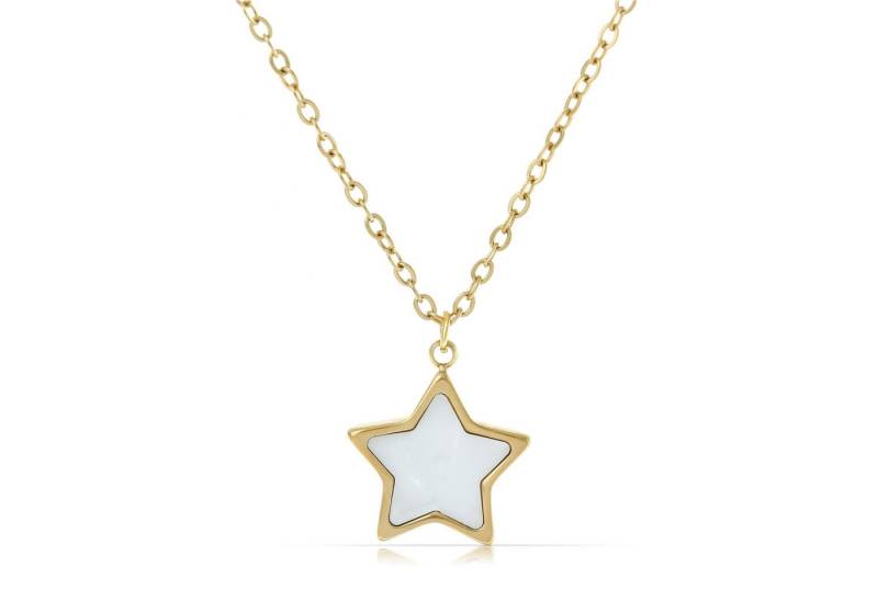 Made by Nami Kette mit Anhänger Damen mit Perlmutt Anhänger Stern oder Mond aus Chirurg. Edelstahl, Hypoallergen Wasserfester Schmuck Freundschaftskette Made by Nami Kette mit Anhänger Damen mit Perlmutt Anhänger Stern oder Mond aus Chirurg. Edelstahl, Hypoallergen Wasserfester Schmuck Freundschaftskette von Made by Nami