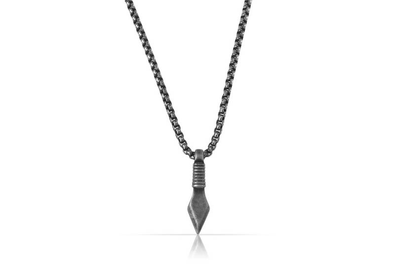 Made by Nami Kette mit Anhänger Edelstahl Halskette Herren mit Anhänger in Silber, das perfekte Geschenk für den Mann 40cm lang mit 5cm Verstellkette von Made by Nami