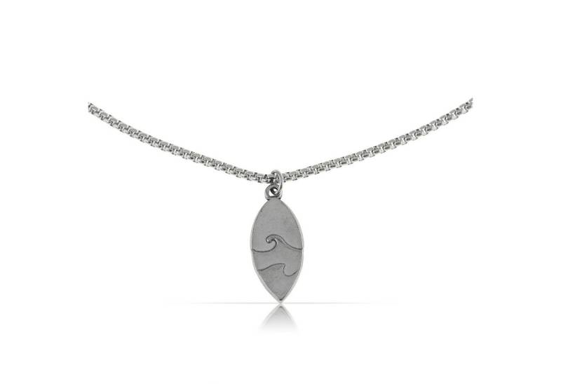 Made by Nami Kette mit Anhänger Edelstahl Halskette Herren mit Anhänger in Silber - Surfbrett, das perfekte Geschenk für den Mann 40cm lang mit 5cm Verstellkette von Made by Nami