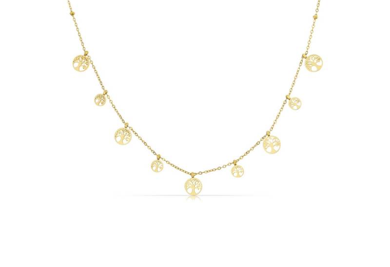 Made by Nami Kette mit Anhänger Herz-/Baumkette für Damen in Gold aus Edelstahl, Geschenke für Frauen Wasserfester Schmuck Made by Nami Kette mit Anhänger Herz-/Baumkette für Damen in Gold aus Edelstahl, Geschenke für Frauen Wasserfester Schmuck von Made by Nami