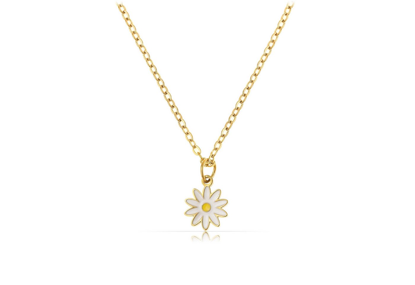 Made by Nami Kette mit Anhänger in Gold mit Anhänger Herz Blume oder Kleeblatt aus Chirurg. Edelstahl, 40 + 5 cm Gold Damen Wasserfester Schmuck Freundschaftsketten Made by Nami Kette mit Anhänger in Gold mit Anhänger Herz Blume oder Kleeblatt aus Chirurg. Edelstahl, 40 + 5 cm Gold Damen Wasserfester Schmuck Freundschaftsketten von Made by Nami