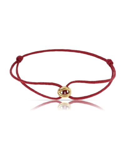 Made by Nami Minimalistisches Armband Herren & Damen • Handgemacht & Geflochten • 100% Wasserfest & Verstellbar • Partner Geschenke (Rot Gold) von Made by Nami