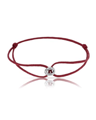 Made by Nami Minimalistisches Armband Herren & Damen • Handgemacht & Geflochten • 100% Wasserfest & Verstellbar • Partner Geschenke (Rot Silber) von Made by Nami