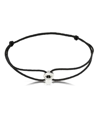 Made by Nami Minimalistisches Armband Herren & Damen • Handgemacht & Geflochten • 100% Wasserfest & Verstellbar • Partner Geschenke (Schwarz Silber) von Made by Nami