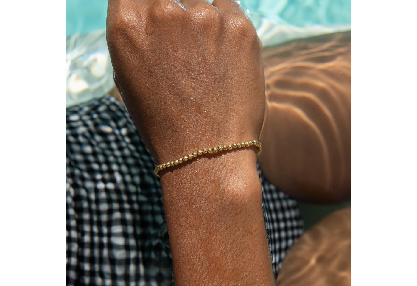 Made by Nami Perlenarmband Damen Gold Wasserfester Schmuck Geschenke für Frauen von Made by Nami