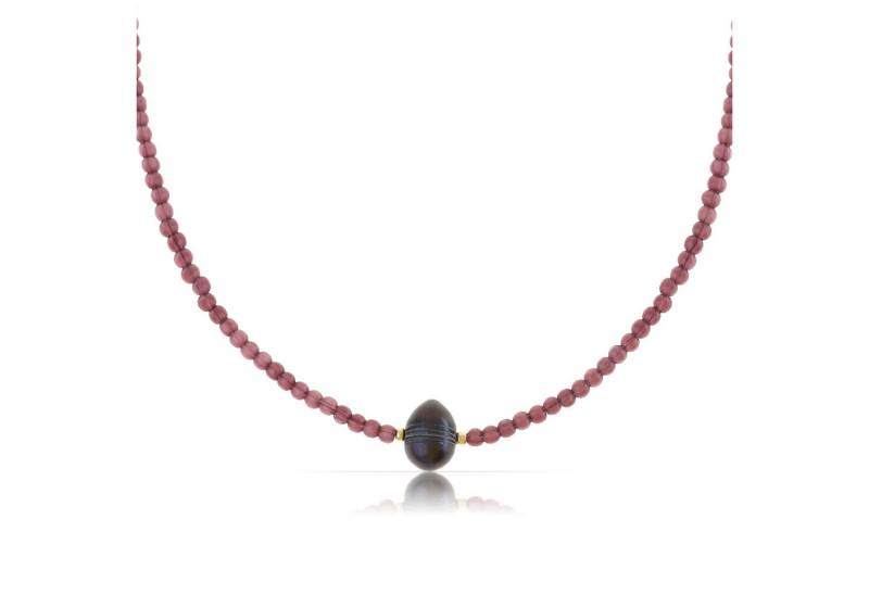 Made by Nami Perlenkette Damen Choker bunt Glasperlen Naturstein Verstellbar Hypoallergen, aus Glasperlen – Boho-Stil – wasserfest – mit Verlängerung von Made by Nami