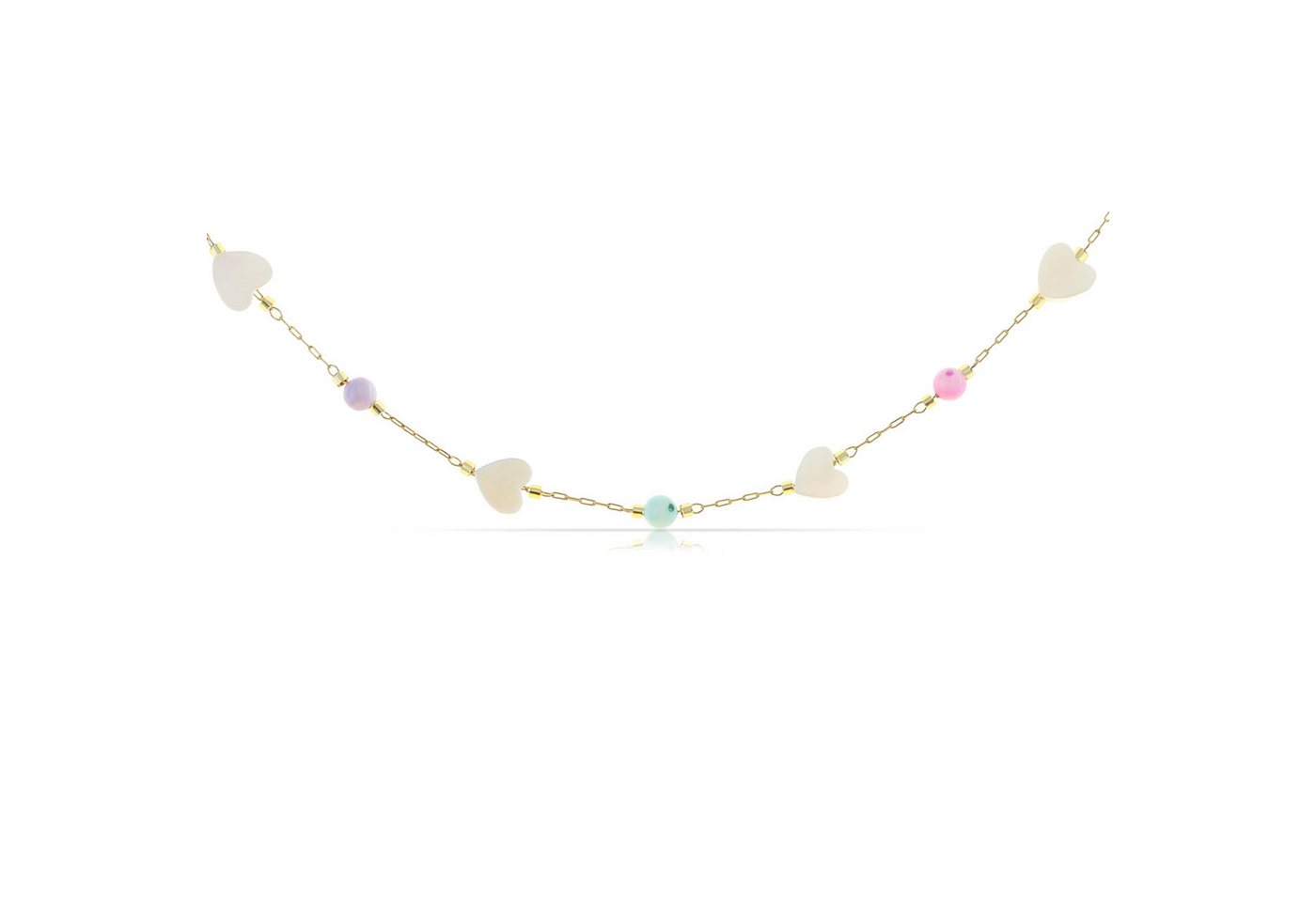Made by Nami Perlenkette Damen Gold mit Perlen und Herzen Perlmutt aus Chirurgischem Edelstahl, 40 + 5 cm Geschenke für Frauen Wasserfester Schmuck Freundschaftskette Made by Nami Perlenkette Damen Gold mit Perlen und Herzen Perlmutt aus Chirurgischem Edelstahl, 40 + 5 cm Geschenke für Frauen Wasserfester Schmuck Freundschaftskette von Made by Nami