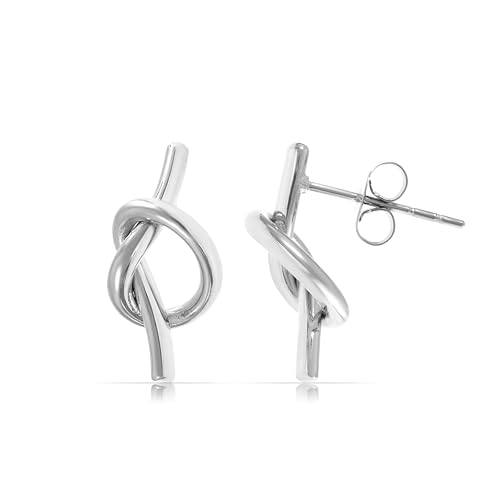 Made by Nami Set Knoten Ohrstecker Gold oder Silber Ohrringe Damen aus Chirurgischem Edelstahl Schmuck Damen Hypoallergen Wasserfester Schmuck (Silber) von Made by Nami