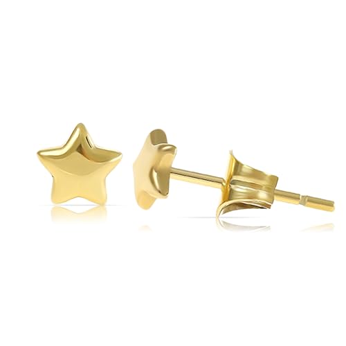Made by Nami Set Minimalistische Ohrstecker Gold Mond Stern aus Chirurgischem Edelstahl Hypoallergen & Wasserfest Minimalistischer Schmuck Damen (Stern Gold) von Made by Nami