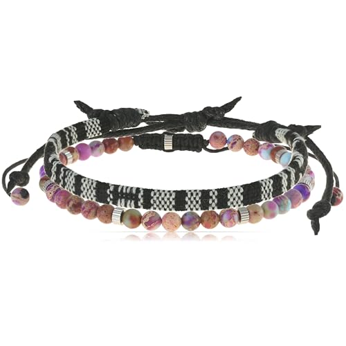 Made by Nami Set Stoff Armband Herren und Damen Perlenarmband Set in verschiedenen Farben Freundschaftsarmbänder Surfer Armband Boho Schmuck (Set 10) von Made by Nami