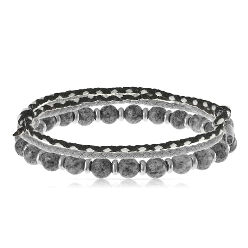 Made by Nami Set Stoff Armband Herren und Damen Perlenarmband Set in verschiedenen Farben Freundschaftsarmbänder Surfer Armband Boho Schmuck (Set 8) von Made by Nami