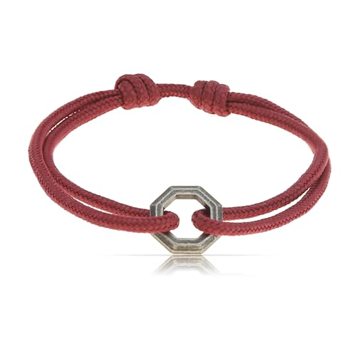 Made by Nami Surfer-Armband Herren & Damen • Segeltau Armband • Handgemacht & Geflochten • Maritimes Armband • Minimalistisches Armband • 100% Wasserfest & verstellbar • Partner Armband (Rot Schwarz) von Made by Nami