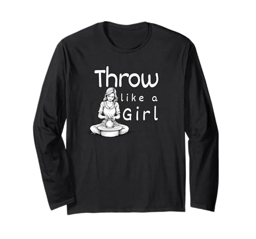 Throw Like a Girl Pottery Tonschale Vasen Keramik Kunst Langarmshirt von Made from Earth Designs