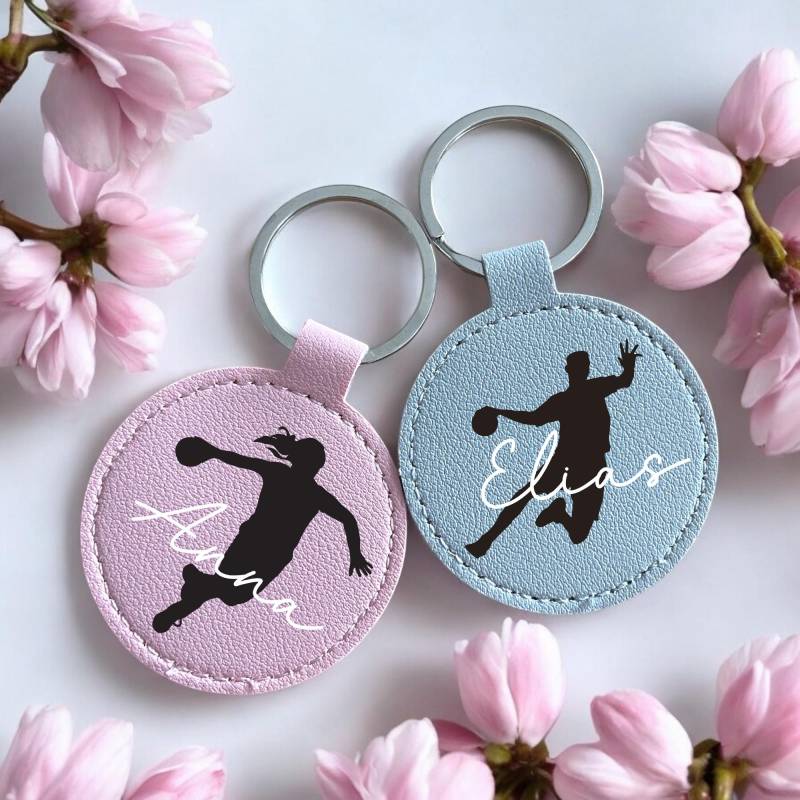 Personalisierter Handball Schlüsselanhänger Aus Kunstleder | Geschenk Für Handballer & Handballerin Sport Mit Name von MadeByAnnK