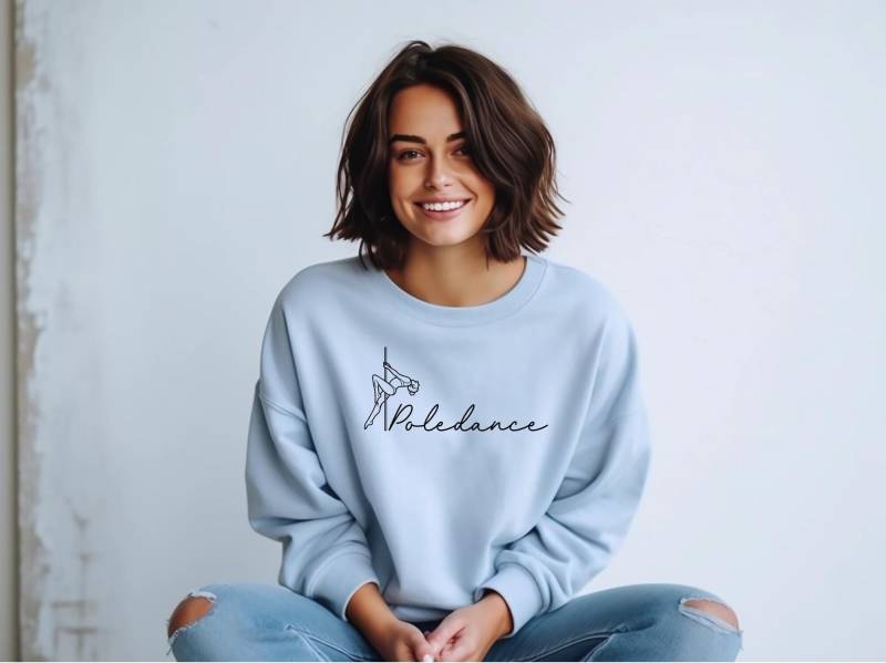 Poledance Sweatshirt, Pole Dance Hoodie, Geschenk, Wear, Fitness Shirt, Sport, Aerial Vertical von MadeByAnnK