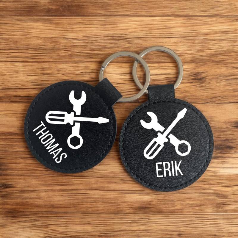 Schlüsselanhänger Werkzeug Schwarz, Anhänger Personalisiert, Schüsselanhänger Mit Namen, Mechaniker Geschenk, Geschenkidee Mann, Handwerker von MadeByAnnK