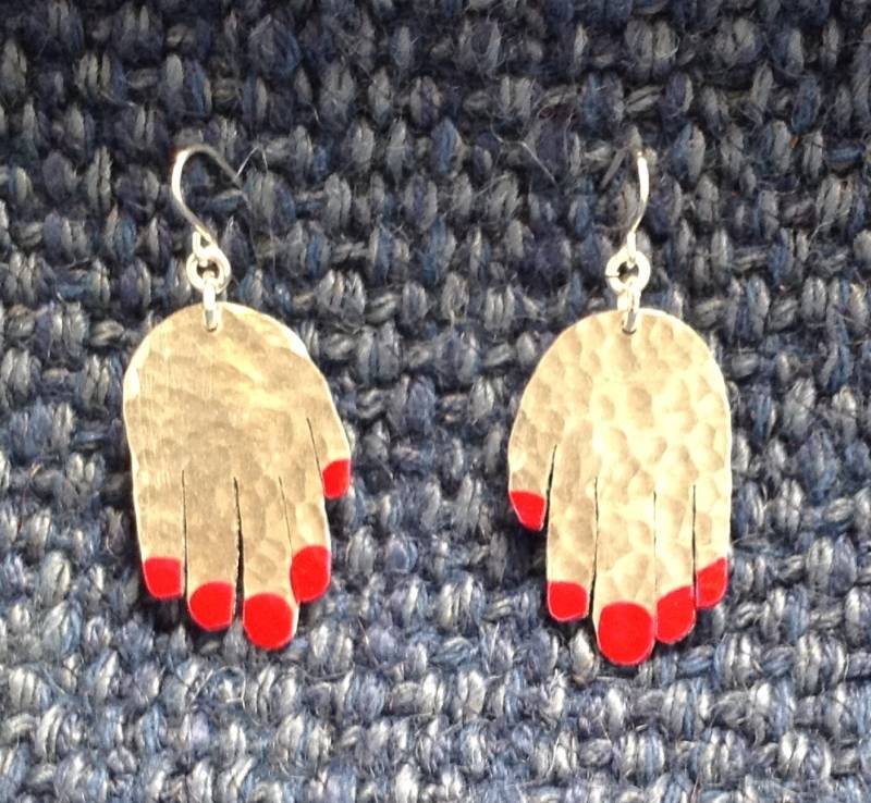 Handgefertigte Hand-Ohrringe Aus Wiederverwertetem Aluminium Ohrhaken Silber von MadeByCarolineShop