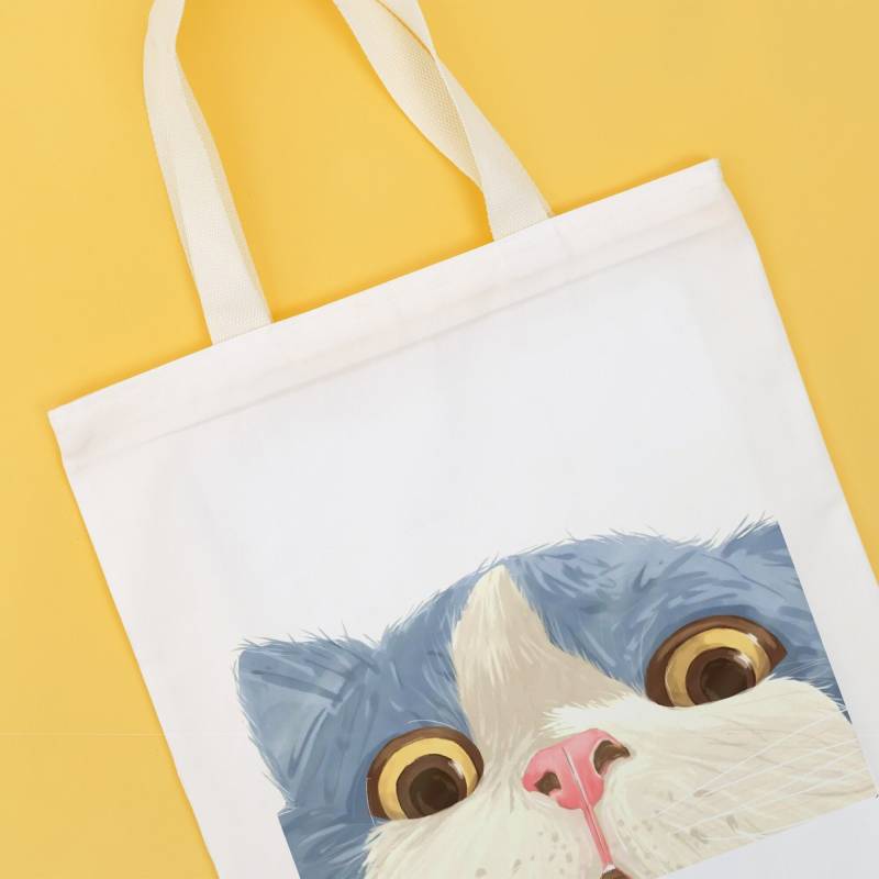 Cat Is Watching You Tote Bag, Canvas Einkaufstasche Mit Innentasche, Umweltfreundlich von MadeByCatnip