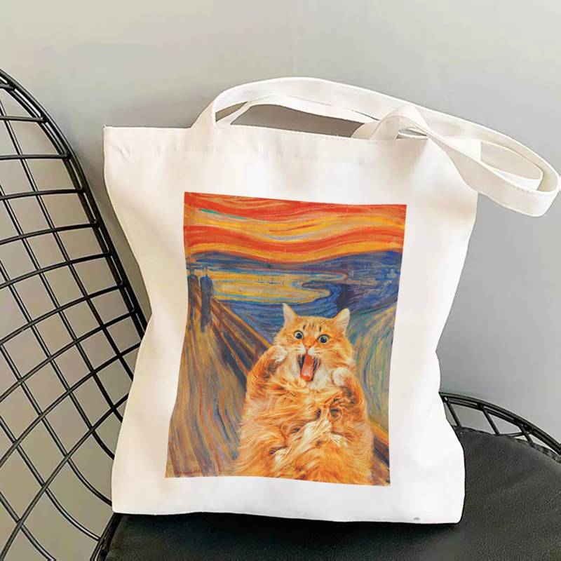 The Screme Tragetasche, Hochwertige Canvas-Einkaufstasche Mit Innentasche, Umweltfreundlich von MadeByCatnip