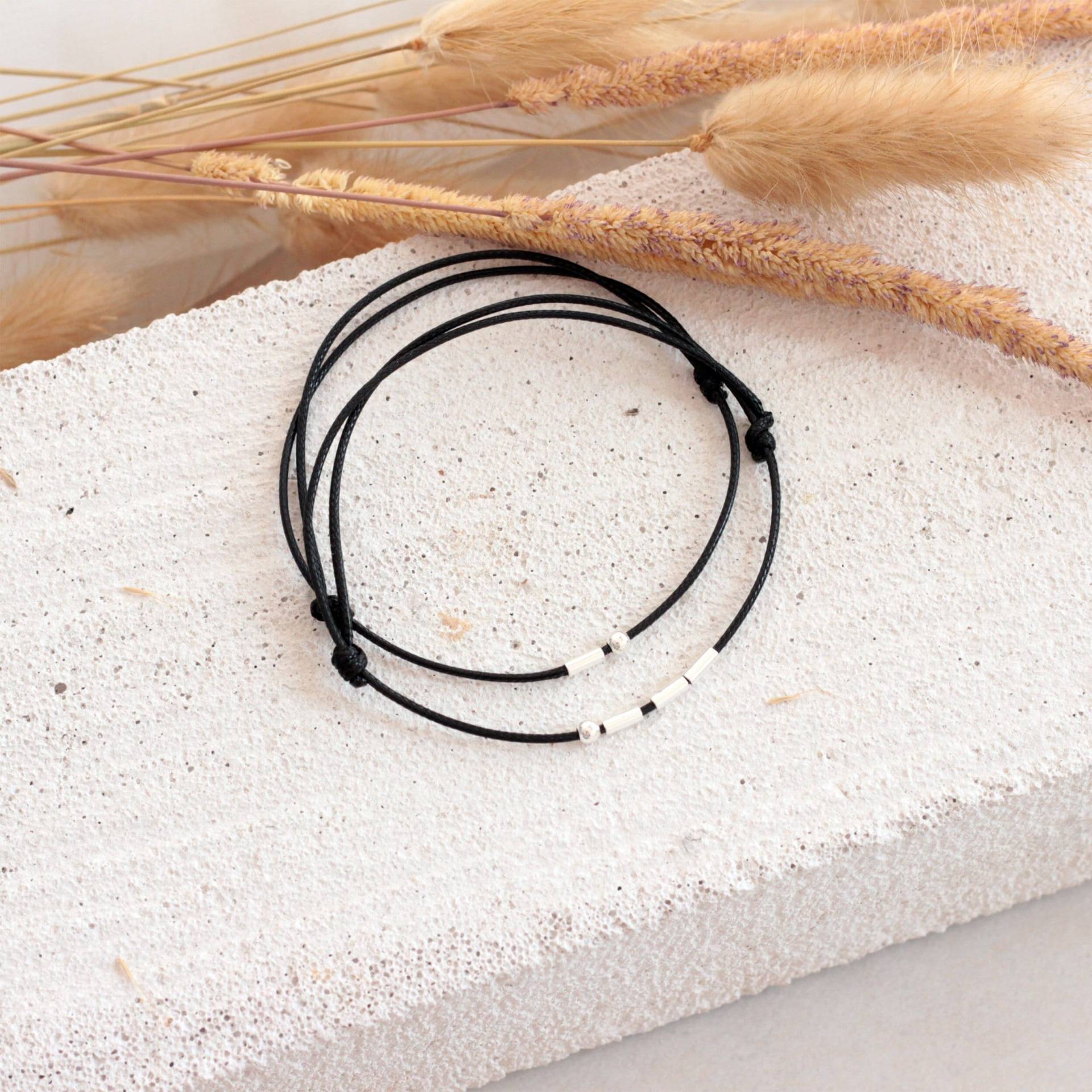 Anniversary Gift - Couples Bracelet Personalized With Initial in Morse Code Set Of 2 Partner Bracelets von MadeByEvia