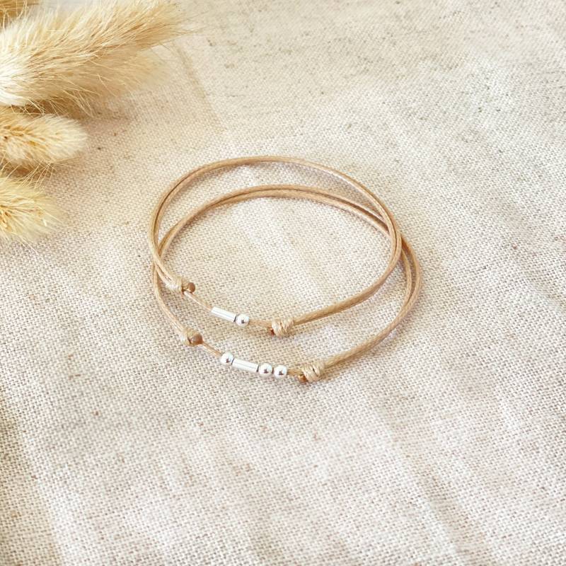 Freundschaftsarmbänder - 2Er Set Armbänder Mit Initialen in Morse Code Beste Freundin Geschenk von MadeByEvia
