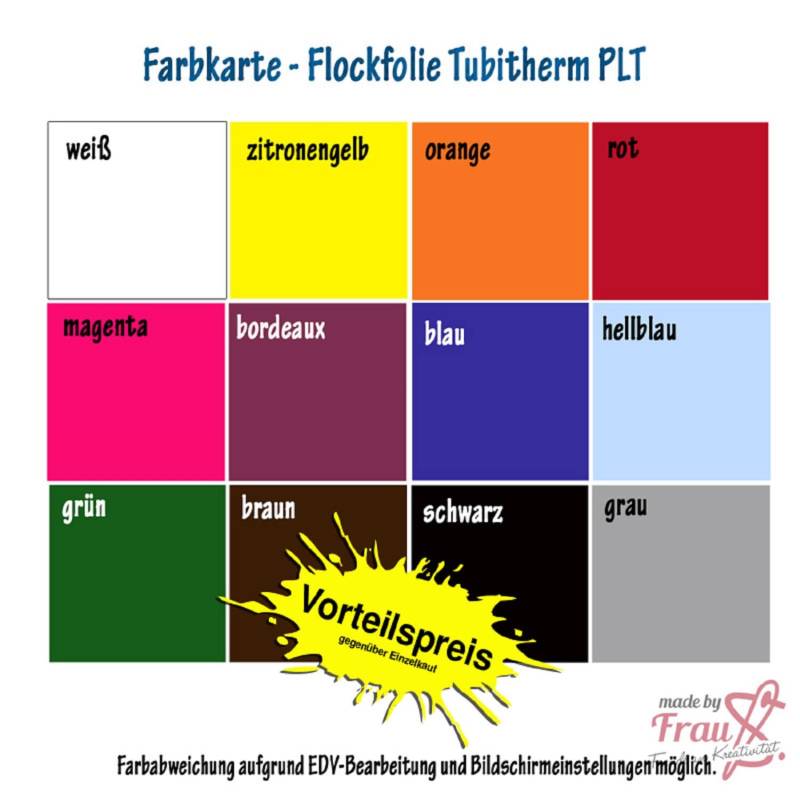 12 Farben Flockfolie Set - Din A4 Bügelfolie Plotterfolie Bögen A Ca 21x30cm | Textilfolie 12 Farben Flockfolie Set - Din A4 Bügelfolie Plotterfolie Bögen A Ca 21x30cm | Textilfolie von MadeByFrauS